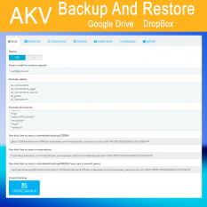 Prestashop backup module AKV Backup and Restore (Google Drive, DropBox)